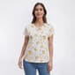 Womens Preswick & Moore(R) Short Sleeve Floral Lace Up Blouse - image 1