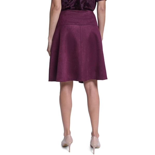 Petite Calvin Klein Solid Pull On Suede Skirt