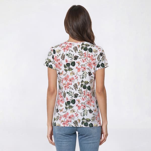 Petite Preswick & Moore® Short Sleeve Tropical Floral Tee
