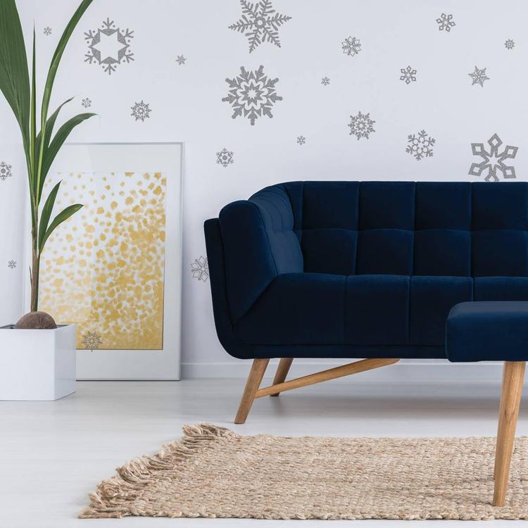 RoomMates® Grey Glitter Snowflakes Wall Decals