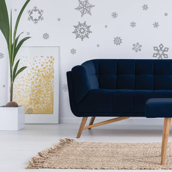 RoomMates&#174; Grey Glitter Snowflakes Wall Decals
