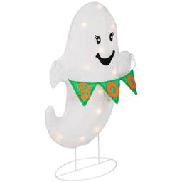 Northlight Seasonal 25in. LED Ghost With 'Boo' Banner Yard Decor