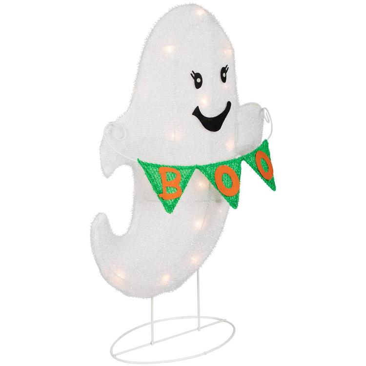 Northlight Seasonal 25in. LED Ghost With 'Boo' Banner Yard Decor