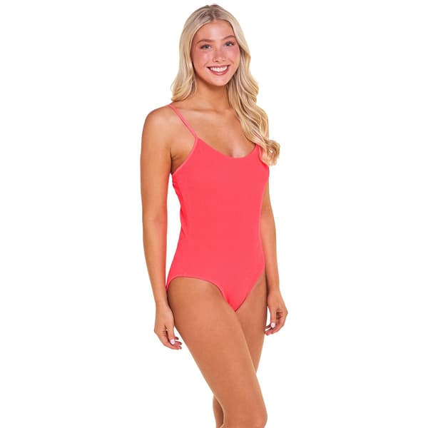 Juniors YMI&#40;R&#41; Solid Ribbed One Piece Swimsuit - image 