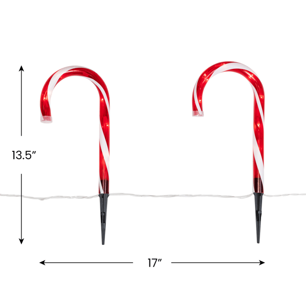 Northlight Candy Cane Christmas Pathway Markers - Set of 6