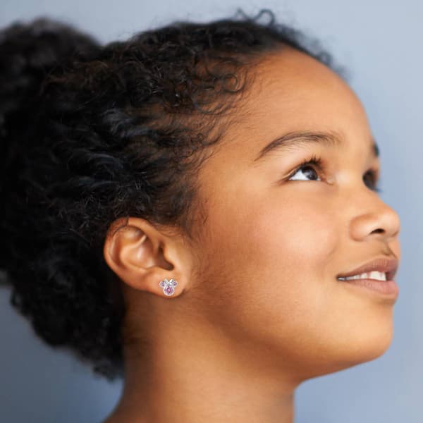 Disney Minnie Mouse Sterling Silver CZ Studs