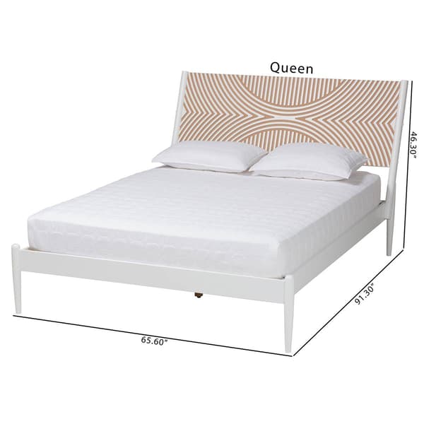 Baxton Studio Louetta Coastal White Queen Size Platform Bed
