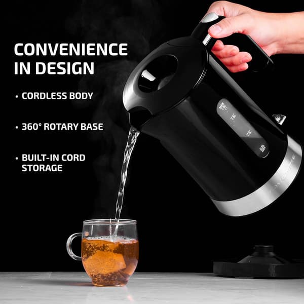 Ovente 1.8 Liter Electric Kettle w/ ProntoFill™ Lid - Black