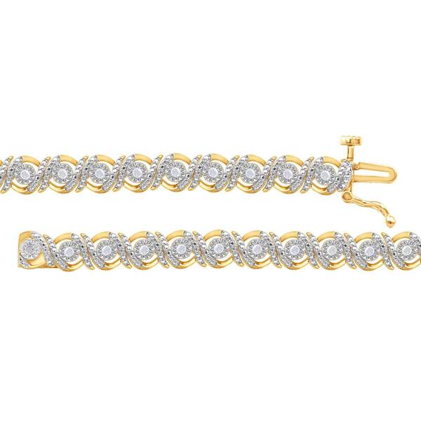 Diamond Classics&#8482; Yellow Plated Sterling Silver Tennis Bracelet