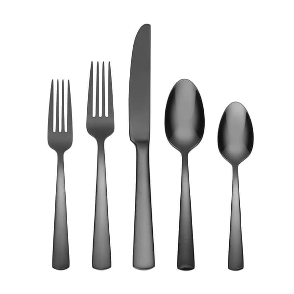 Oneida Aptitude Glossy Midnight 20pc Flatware Set - image 