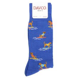 Mens Davco Dogs on Boards Crew Socks