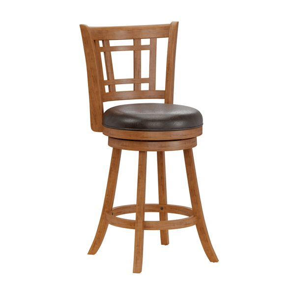 HH2 Home Fairfox Wood Counter Height Swivel Stool