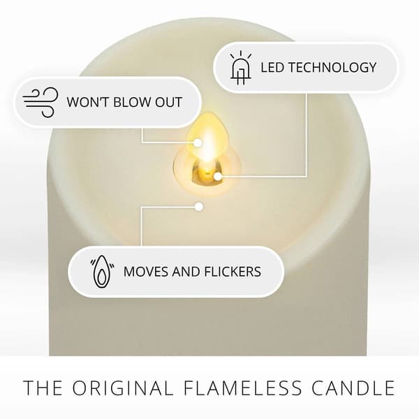 Melted Matte Moving Flame Pillar Candle - 6.5in.