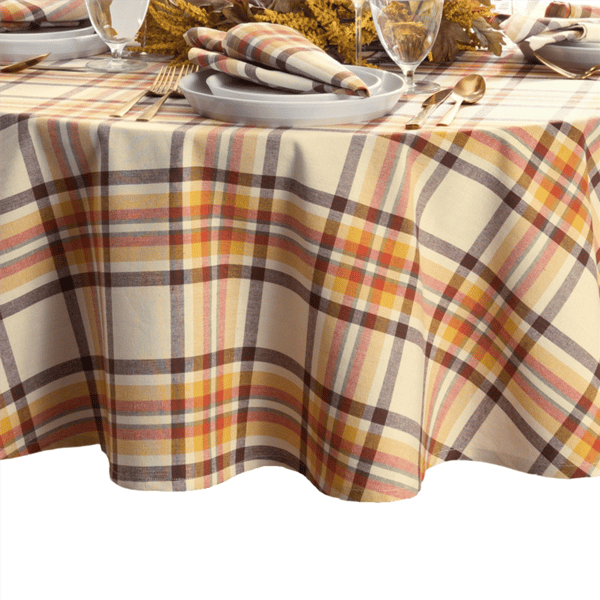 Threadmade Rus- Set Harvest Woven Plaid Tablecloth