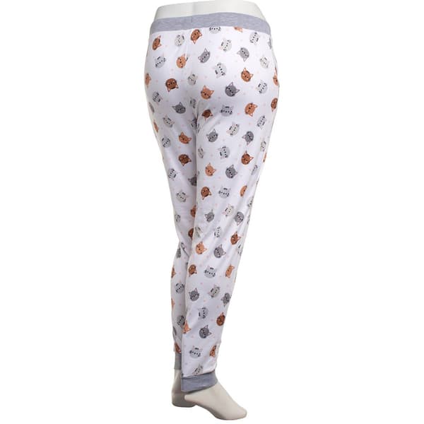 Juniors Pillow Talk Cats Faces Pajama Joggers