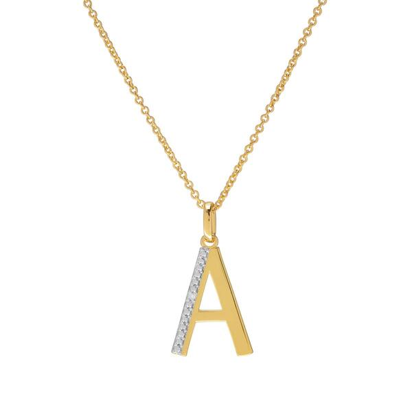 Accents by Gianni Argento Diamond Accent Block Initial A Pendant - image 