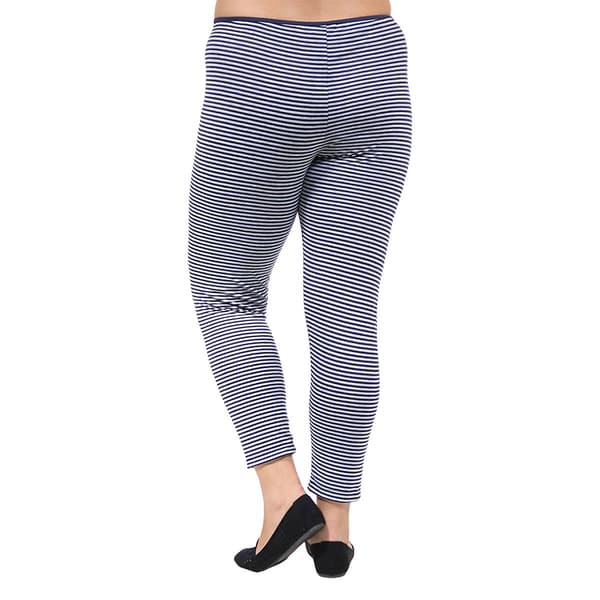 Plus Size 24/7 Comfort Apparel Striped Stretch Leggings