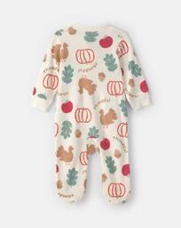 Baby Unisex (NB-9M) Thanksgiving 2-Way Zip Pajamas