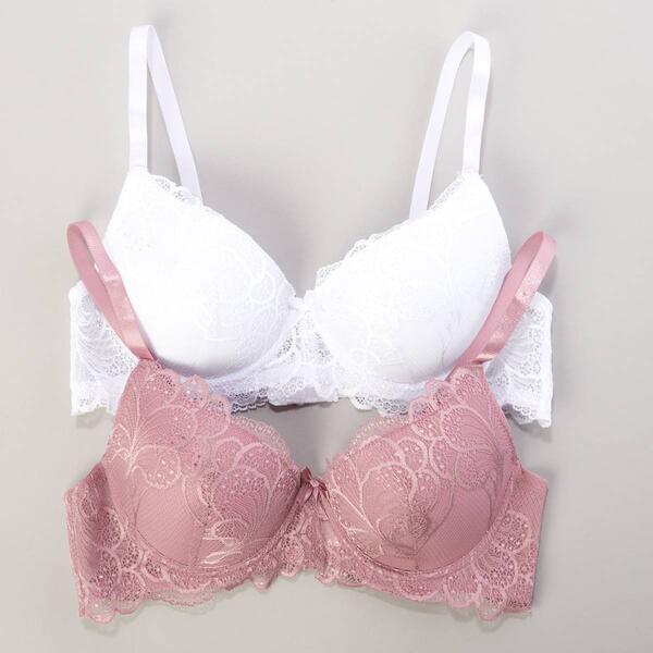 Womens B. Luxe 2pk. All Over Lace Floral Bras BX5666-2PKCU - image 