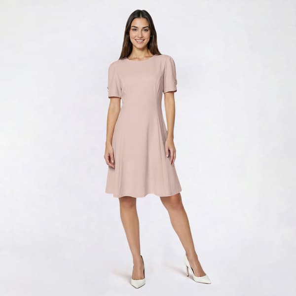 Womens DKNY Short Sleeve Solid A-Line Dress - image 