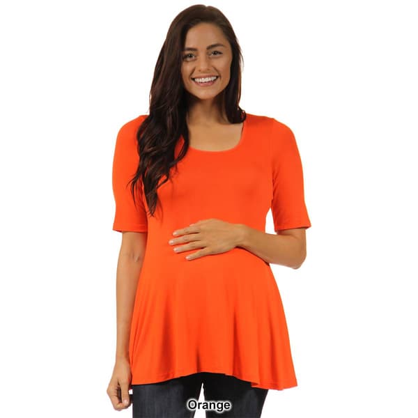 Womens 24/7 Comfort Apparel Solid 3/4 Sleeve Tunic Maternity Top