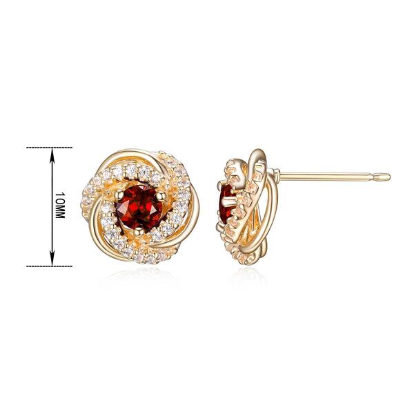Forever Facets 18kt. Gold Plated January Knot Earrings