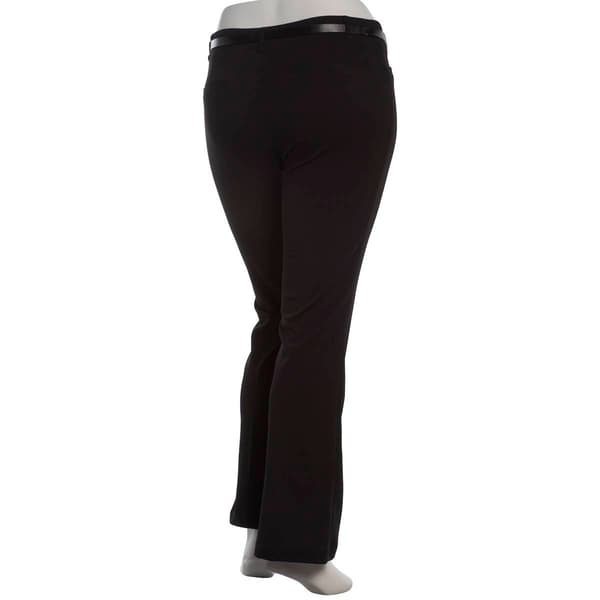 Womens Soho Apparel Pull On Belt Flare Leg Crepe Pants