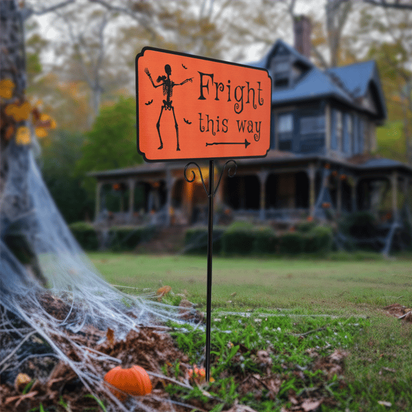 Northlight 27.5in. Skeleton Fright This Way Halloween Lawn Stake