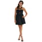 Juniors Emerald Sundae Satin Strapless Ruffle Bubble Hem Dress - image 1