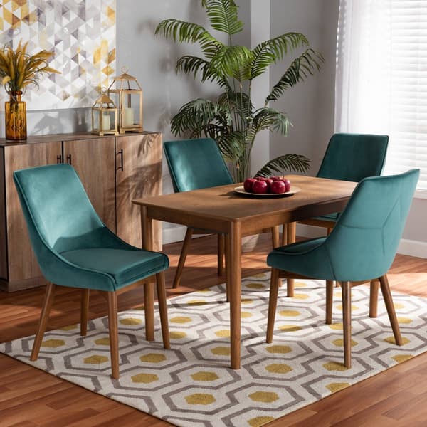 Baxton Studio Gilmore Modern/Contemporary Velvet 5pc. Dining Set