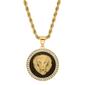 Mens Steeltime 18kt. Gold Plated Royal Lion Pendant Necklace - image 1