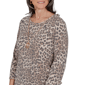 Petite Alfred Dunner Luxe Be A Lady Ribbed Leopard Blouse - image 5
