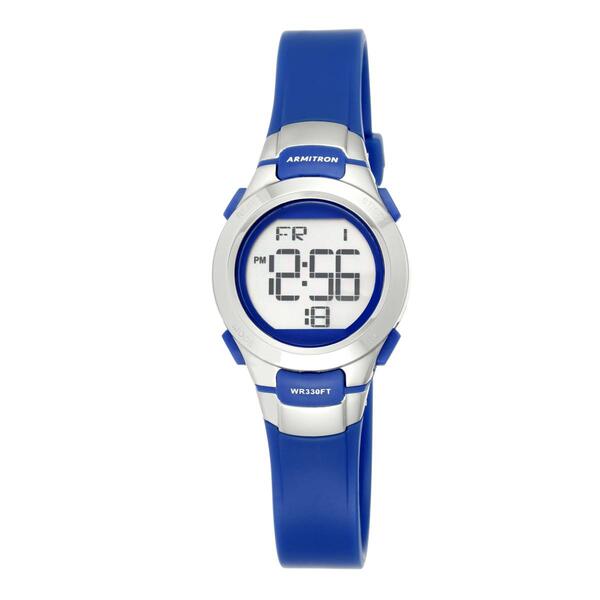 Womens Armitron&#40;R&#41; Digital Chronograph Silvertone Watch - 45/7012BL - image 