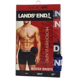 Mens LANDS END(R) 4pk. Super Soft Boxer Briefs - Red/Grey