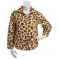Juniors Pink Rose Sherpa Leopard Quarter Zip Pullover - image 1