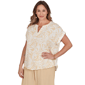 Plus Size Emaline Verde Grove II Short Roll Sleeve Leaf Blouse - image 3