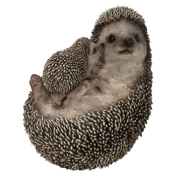 Hi-Line Gift Mother &amp; Baby Hedgehogs Garden Statue - image 