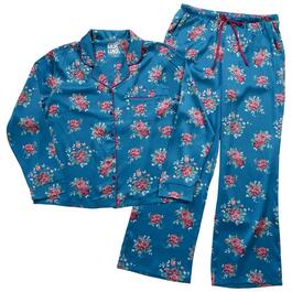 Womens MUK LUKS&#40;R&#41; Long Sleeve Tapestry Floral Satin Pajama Set