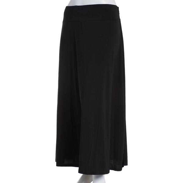 Petite NY Collection Pull on Solid Long Skirt - image 