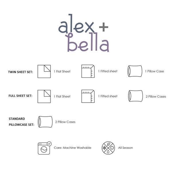Alex &amp; Bella Merry Mutts Grey Soft Microfiber Kids Sheet Set
