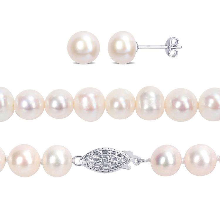 Gemstone Classics™ Freshwater Cultured Pearl 3pc. Necklace Set