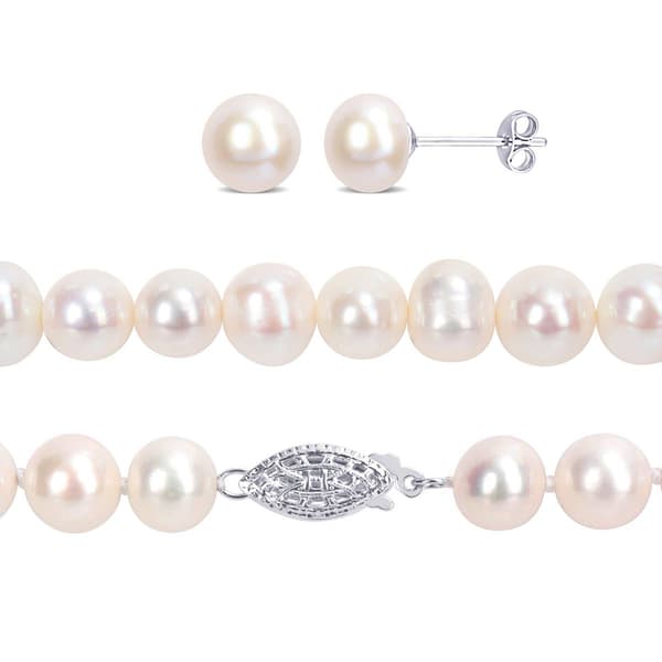 Gemstone Classics™ Freshwater Cultured Pearl 3pc. Necklace Set