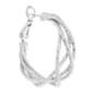 Fine Silver Plated 30mm Diamond Cut Twisted Hoop Earrings - image 2