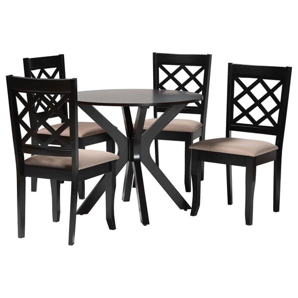 Baxton Studio Jana Modern Espresso Brown Wood 5pc. Dining Set