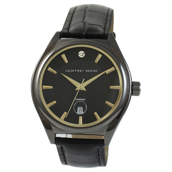 Mens Geoffrey Beene&#40;R&#41; Gunmetal Diamond Accent Watch - GBA0004GU - image 