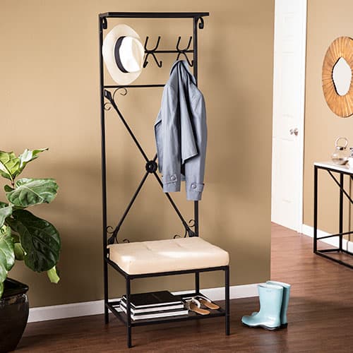 Southern Enterprises Entryway Storage Rack/Bench Seat - image 