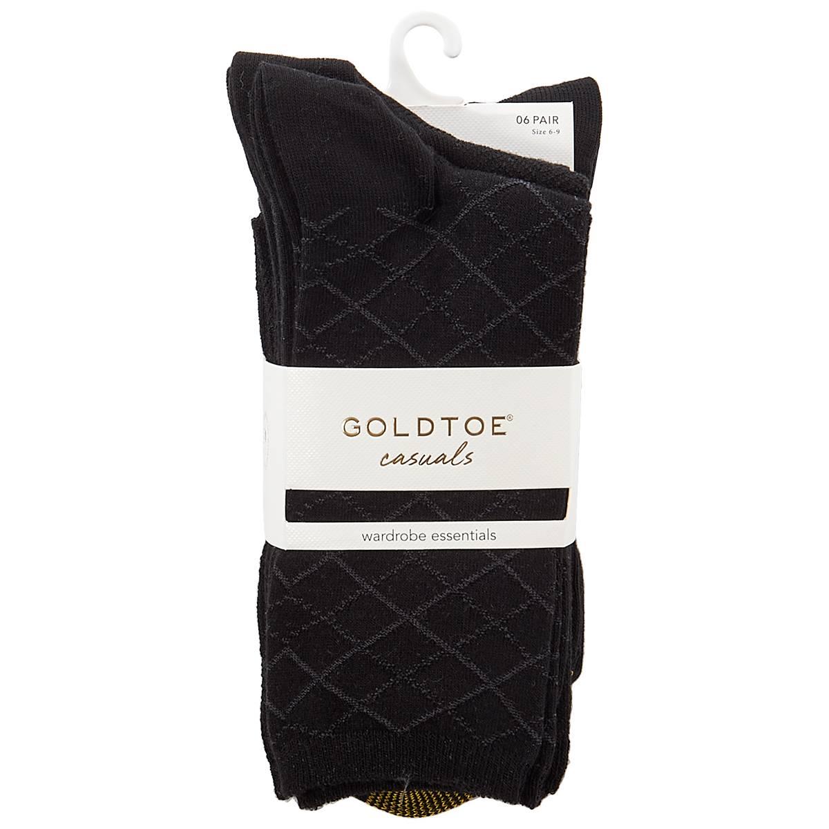 Womens Gold Toe® 6pk. Casual Textured Crew Socks