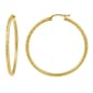 35mm Gold Plated Over Sterling Silver Diamond Cut Hoop Earrings - image 1