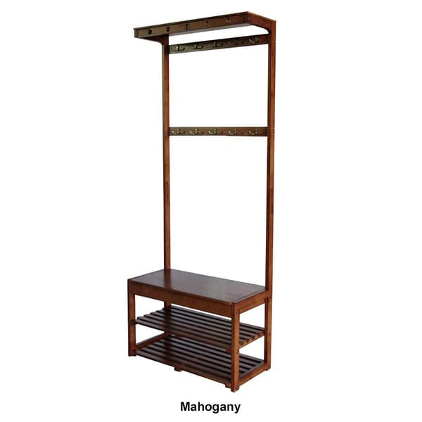 eccostyle™ Solid Bamboo Entryway Hall Tree w/ Storage Area