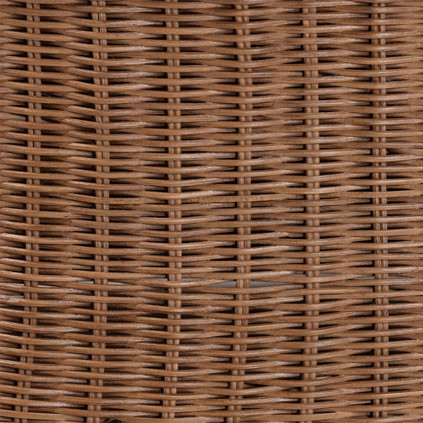 bali & pari Detta Natural Rattan Footstool with Cushion